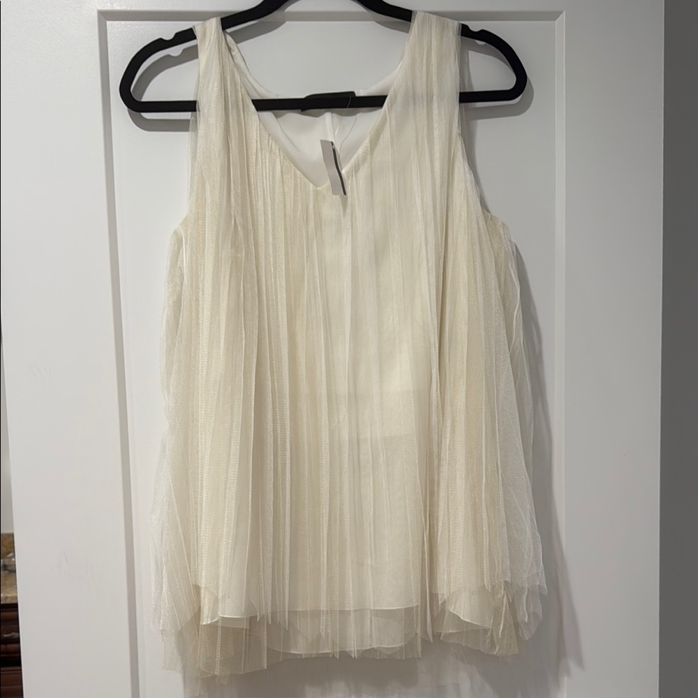 Fabiana Filippi Elegant Cream Sleeveless Top